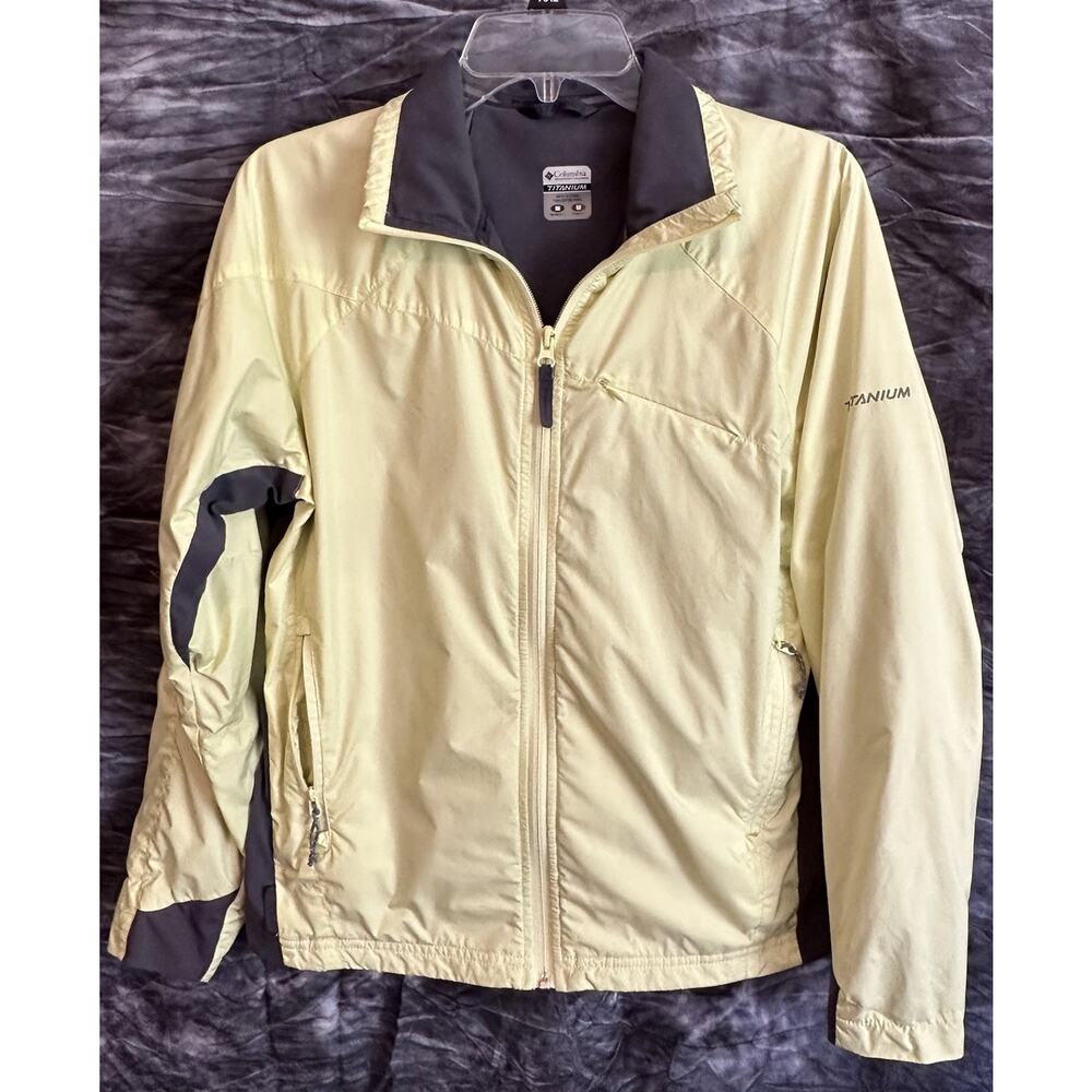 Columbia Titanium Women’s‎ M Lightweight Full-Zip Jacket Yellow Gray Hooded